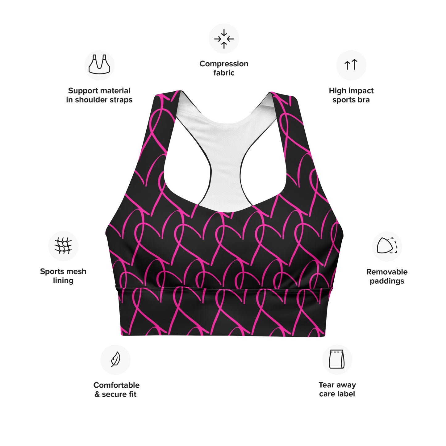 ICONIC Heart Max Support Sports Bra