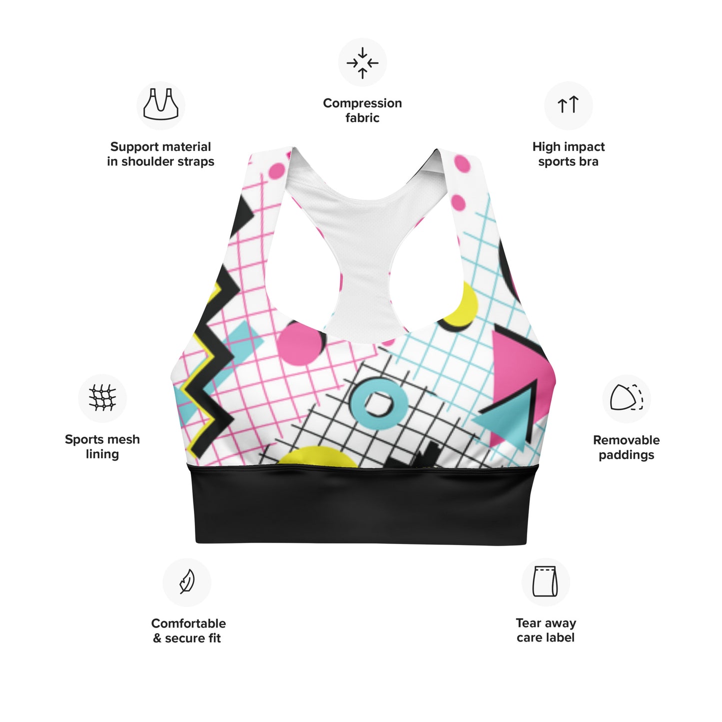 Geo Compression sports bra