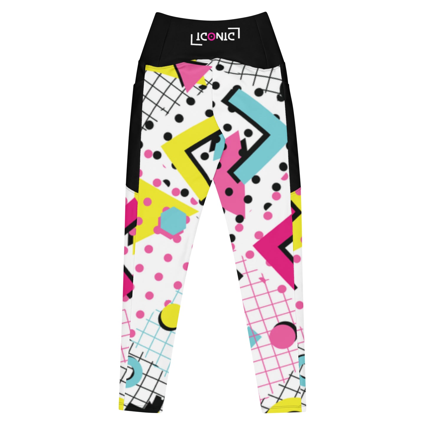 Geo crossover leggings with pockets