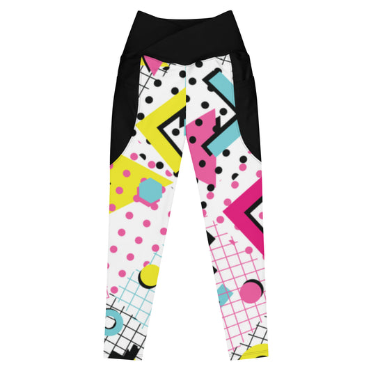 Geo crossover leggings with pockets