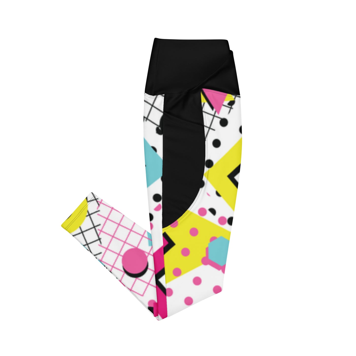 Geo crossover leggings with pockets