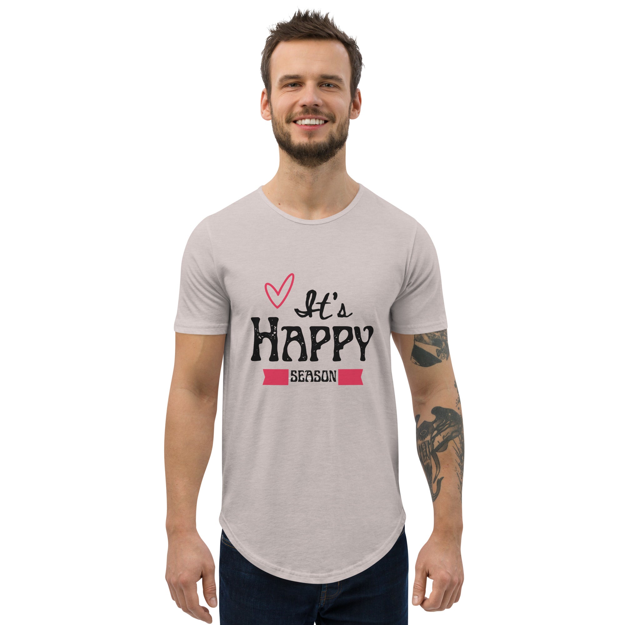 Happy Season Curved Hem T-Shirt