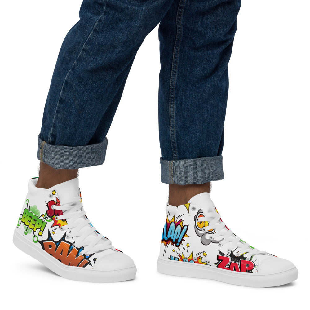 Invisible Emotions Men’s high top canvas shoes
